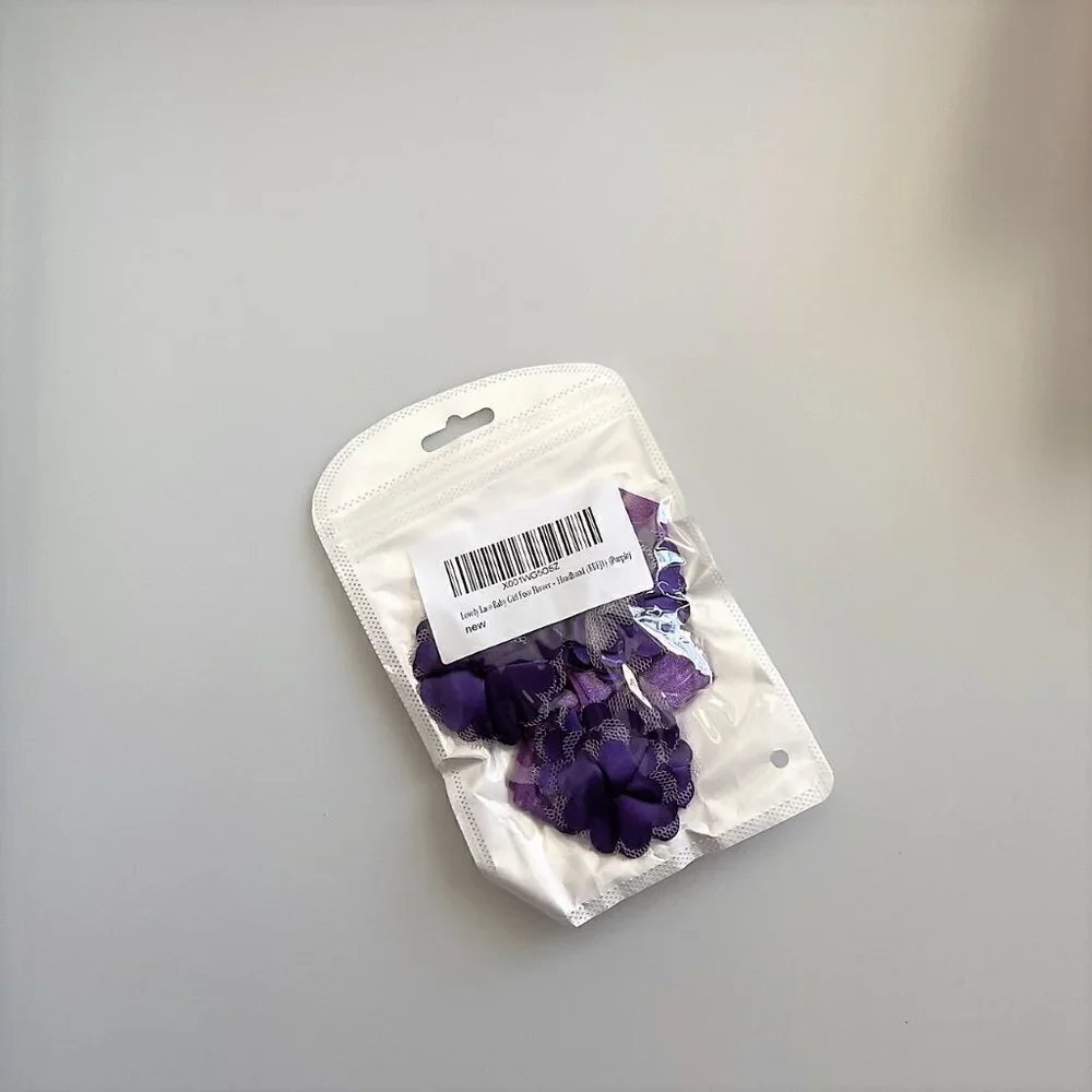 Purple Lace Baby Girl Foot Flower And Headband